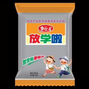 亮億點膨化食品放學啦薯片黃16g