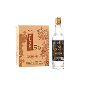 寶島阿里山高粱酒龍鳳系列52度黑龍鳳浮雕圖光瓶濃香型600mL