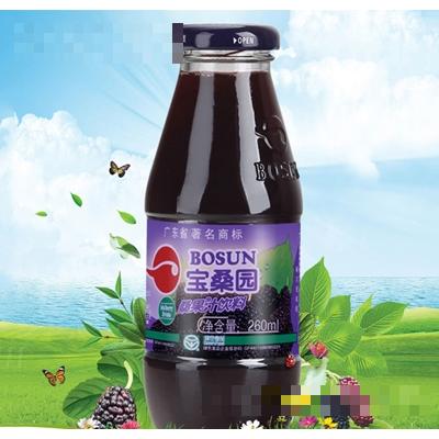 寶桑園桑果汁飲料純桑葚汁260ml玻璃瓶